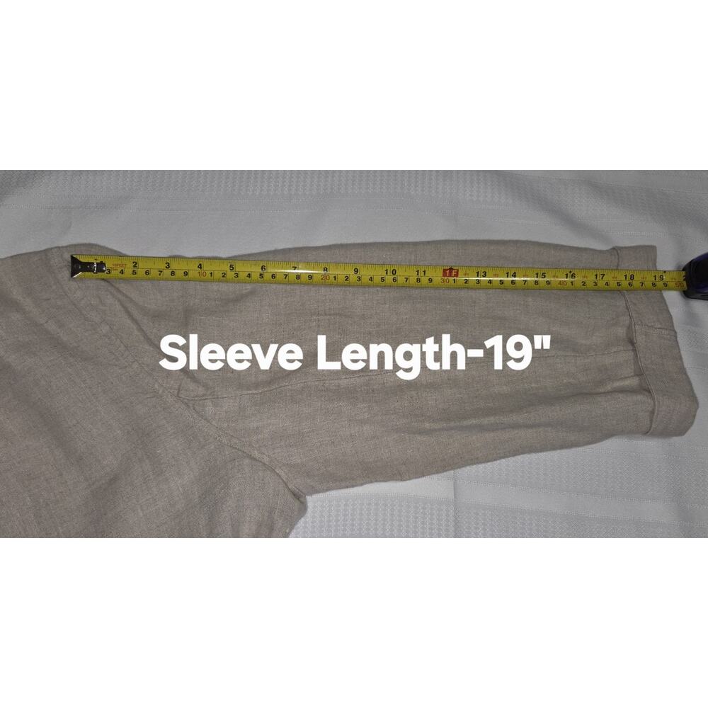 Linen Beige Shirt Jacket Womens Sz 2X JONES NEW YORK SPORT Button Down Pockets - Picture 15 of 16